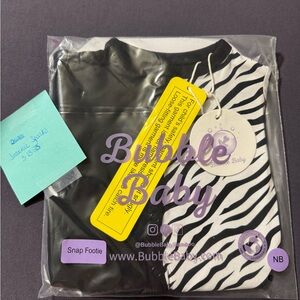 Bubble‎ Baby Zebra Print Snap Footie Newborn Bamboo